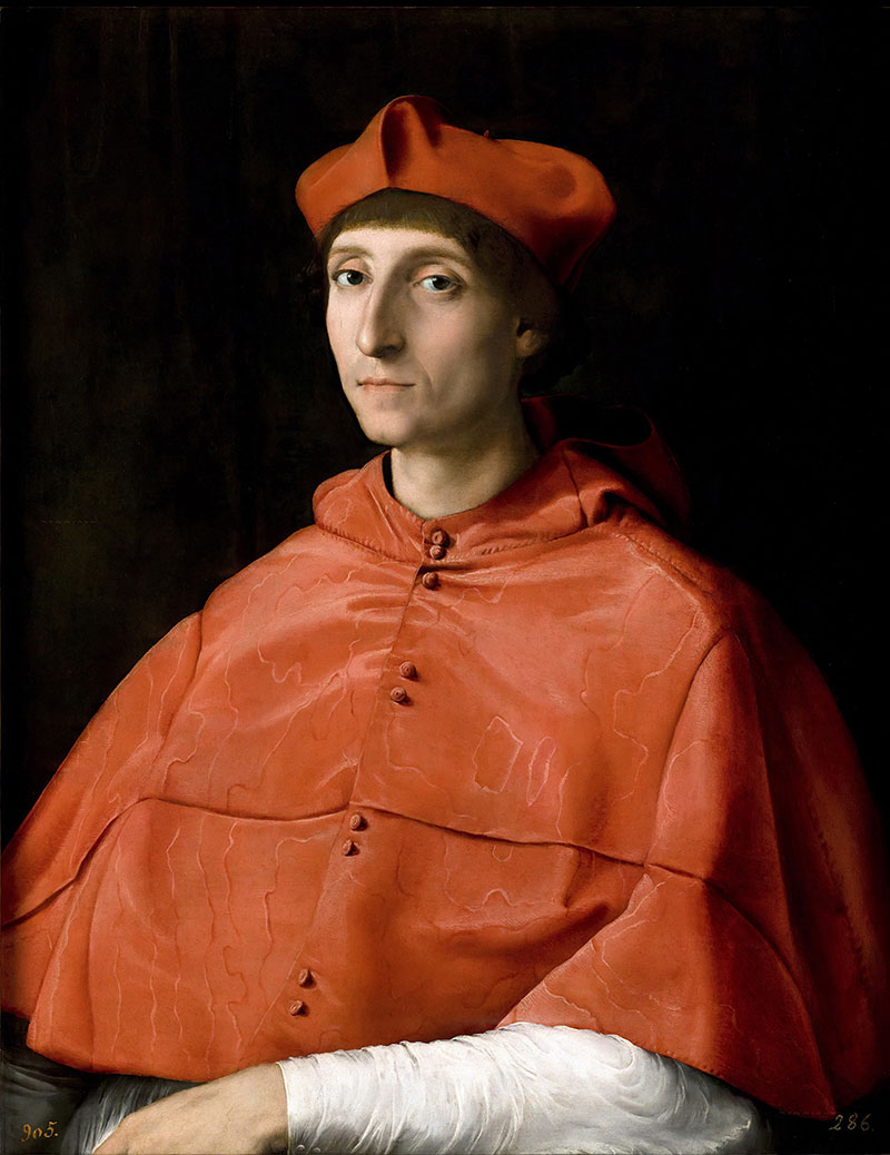 拉斐尔高清作品《红衣主教肖像 Portrait of a Cardinal》