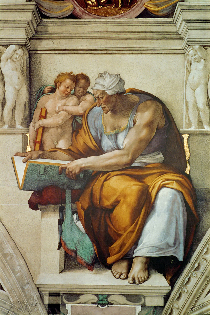 米开朗基罗高清作品《Sistine Chapel Ceiling: Cumaean Sibyl》