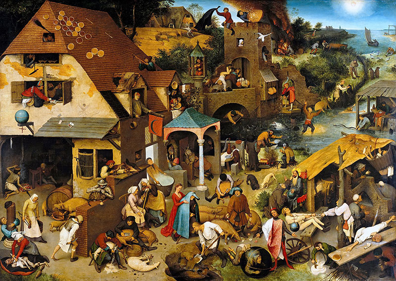 彼得·勃鲁盖尔高清作品《尼德兰箴言 Netherlandish Proverbs》