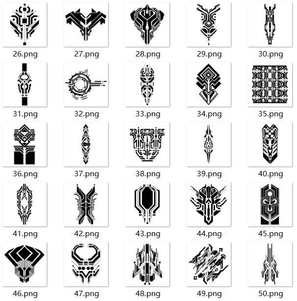 图案-50张Cybernetic Tattoo科幻机械赛博朋克纹身图片素材