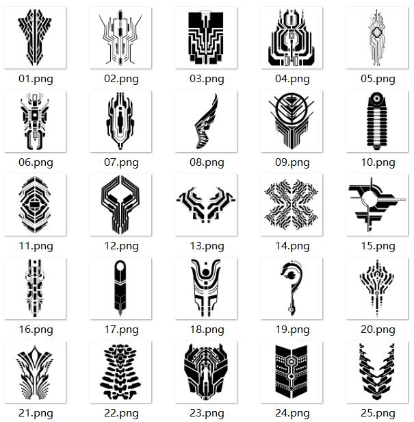 图案-50张Cybernetic Tattoo科幻机械赛博朋克纹身图片素材