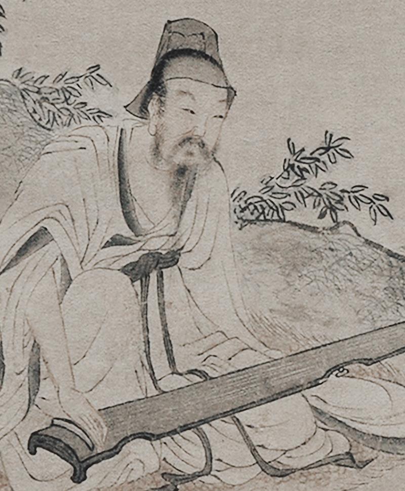 [明] 仇英《停琴听阮图》