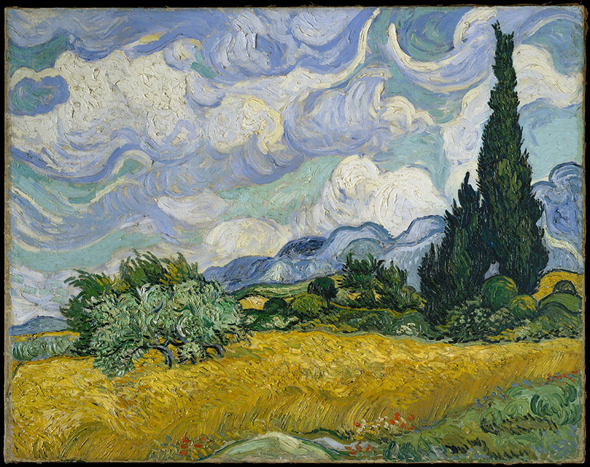 文森特·梵高《Wheat Field with Cypresses》