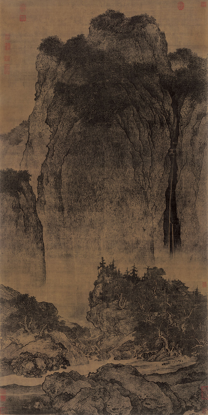 [宋] 范宽《溪山行旅图》

绢本 立轴 浅设色 206.3x103.3 厘米

台北故宫博物院藏