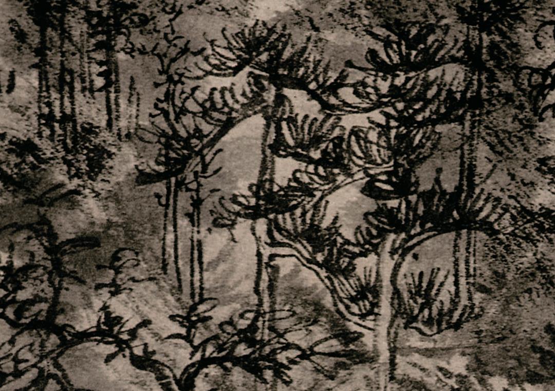 [元] 王蒙《青卞隐居图》
纸本 水墨 140.6x42.2 厘米

上海博物馆藏